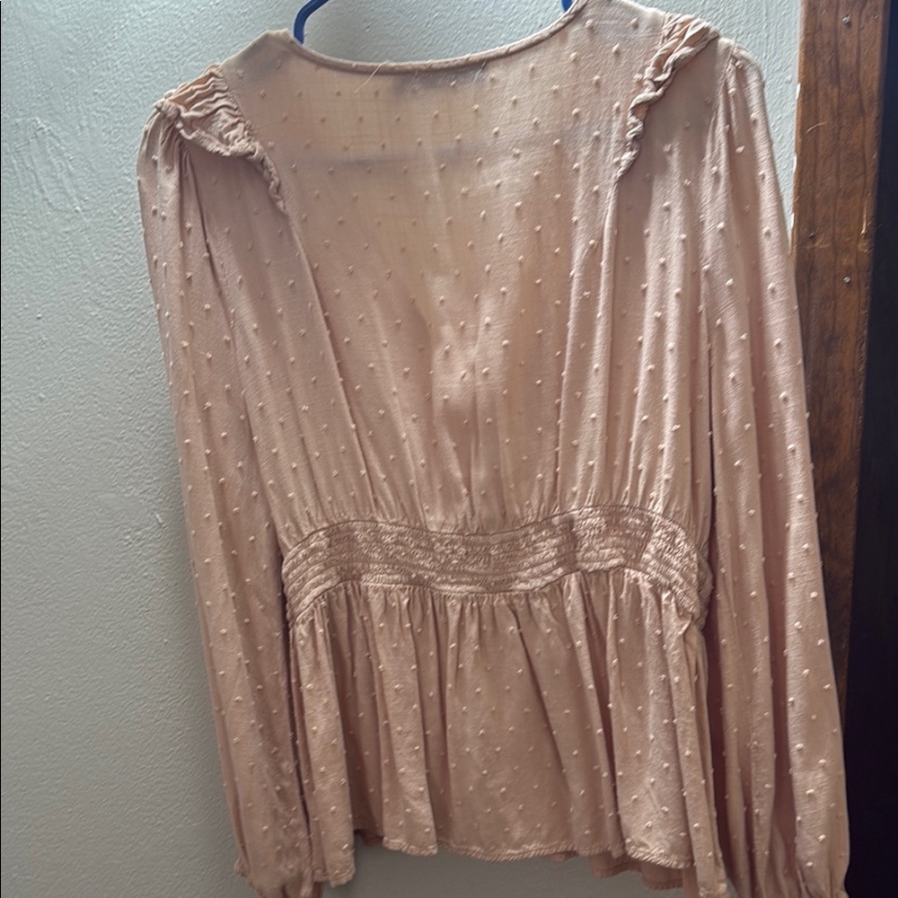 Women's Cream Ruffle Top - Picture 2 of 2